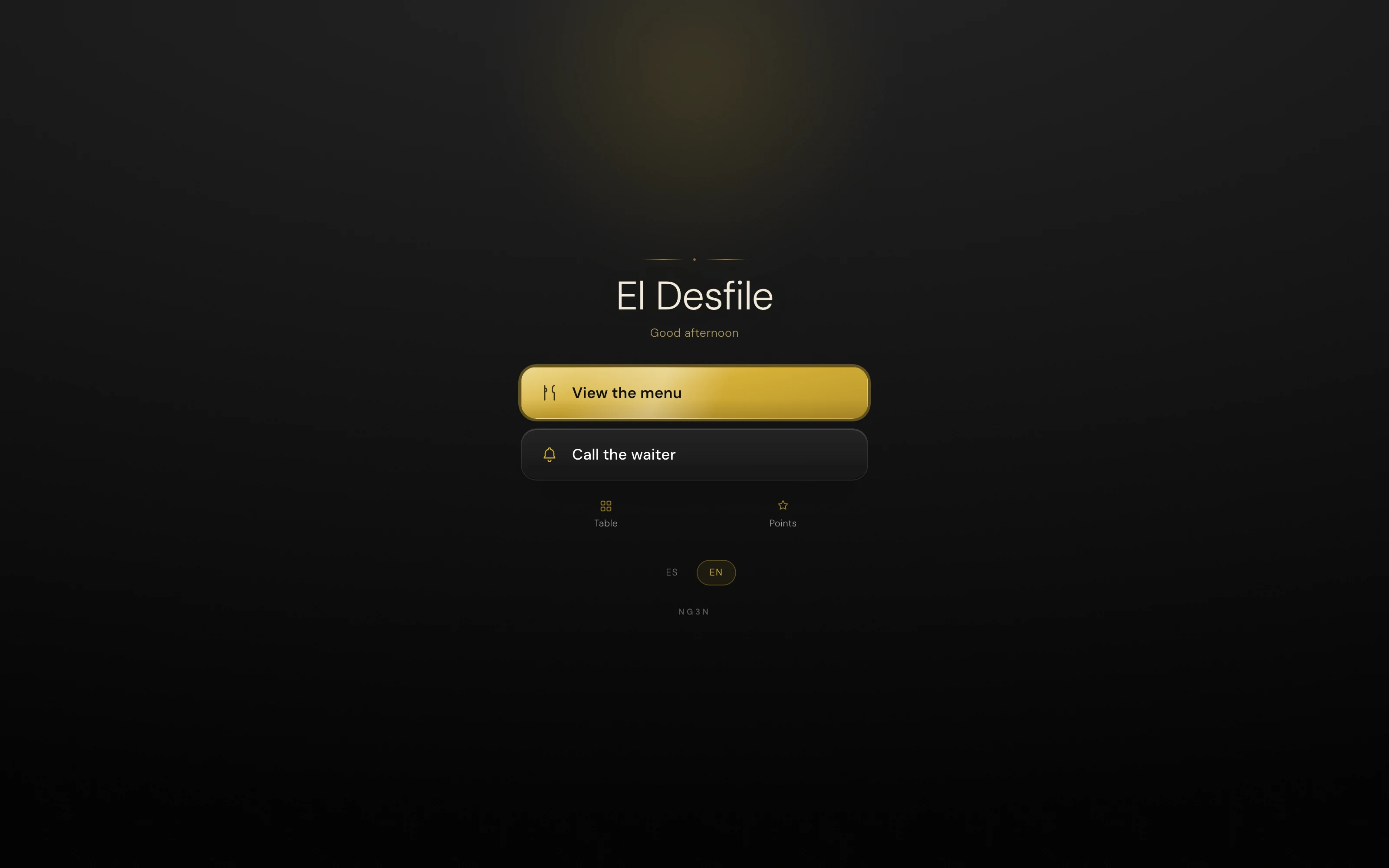El Desfile: la carta abierta en la mesa.
